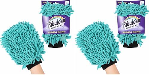 Fabuloso Microfiber Cleaning Mitt, Teal, One Size Fits All | Lint-Free, Scratch-Free Dustless Hand Cloth for Bold and Bright Cleaning Experience by Fabuloso