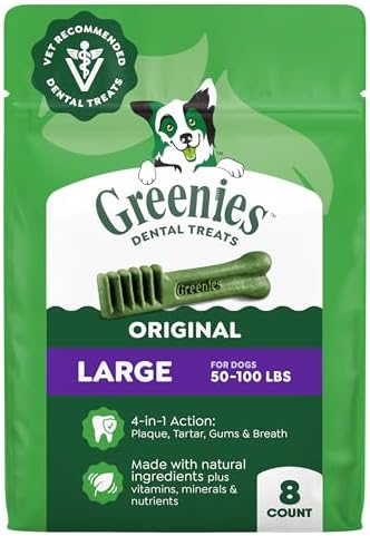 Greenies Large Natural Dental Dog Treats, Original Flavor, 8 Count by GREENIES
