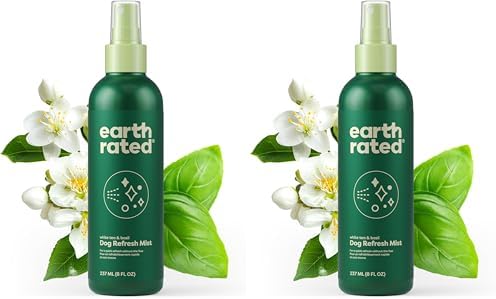 Earth Rated Dog Deodorizing Conditioner Spray, Conditioning & Odor-Eliminating Perfume for Dogs, for All Coat Types, Refreshing White Tea & Basil Scent, 8 oz (Pack of 2) by EarthRated