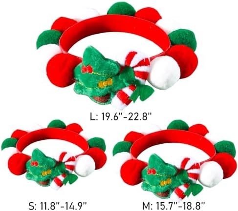 Elegant little tail Cat Christmas Costume 1PC Red Christmas Collar Soft Funny Pet Collars Headgear Adjustable Pom-Pom Headdress Cute Collar for X-Small Cat Pet Party Accessories Costume - Image 2