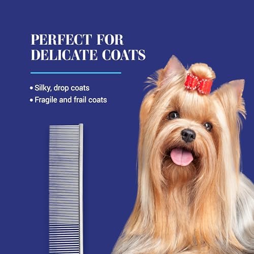 Chris Christensen 504 8.5 in. Fine/Coarse Greyhound-Style Butter Comb, Groom Like a Professional, Rounded Corners Prevent Friction and Breakage, Solid Brass Spin with Steel Teeth, Chrome Finish. - Image 5