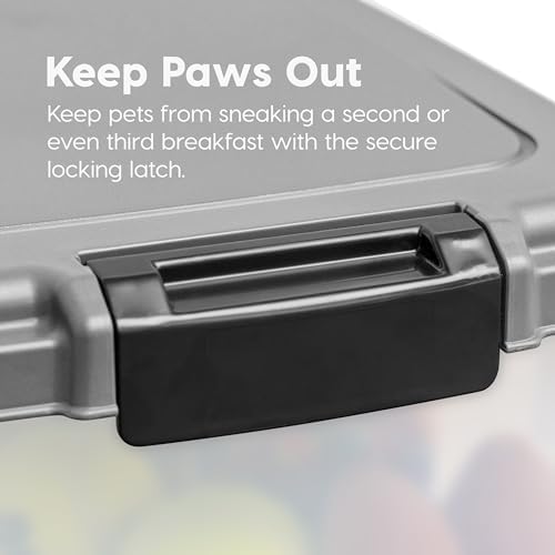 IRIS USA Dog Food Storage Container, Up to 30+11 lbs, Gray/Dark Gray - Image 6
