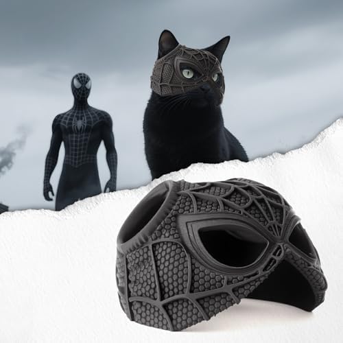 Yipintang Cat Bat Mask Halloween Costumes Accessories for Cats, Cat Bat Cosplay Apparel (Medium, Black Spider) by YIPINTANG