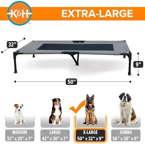 K&H Outdoor Elevated Dog Bed for Large & Extra-Large Pets, Gray, XL 50x32in - Image 5