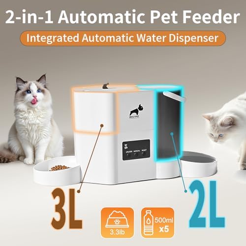 Automatic Cat Feeder 2-in-1 Cat Feeder and Gravity-Fed Water System - Image 2