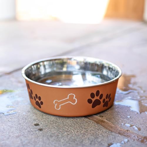Loving Pets Bella Dog Bowls- Stainless Steel Dog & Cat Bowls - Spill Proof Dog Food Bowl, Cat Bowl, Puppy Essentials & Pet Supplies Great for Home & Travel (Medium 20-35 lbs, Copper) - Image 6