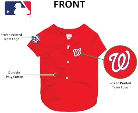 Official MLB Washington Nationals Pet Jersey for Dogs & Cats, Size Medium - Stylish Baseball Jersey for Your Furry Fan- Show Off Team Spirit with The Perfect Fan Apparel Gear for Pet, Dog & Cat - Image 6