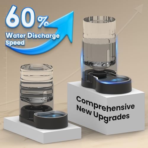CZPET Automatic 4L/135Oz/1Gal Cat Water Dispenser with Stainless Steel Bowl, Gravity Waterer for Small Medium Dog Puppy Kitten (Black) - Image 5