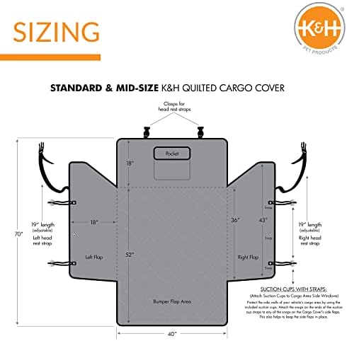 K&H Pet Products Quilted Cargo Cover Gray Standard/Mid-Size Vehicle 54 Inches - Image 6