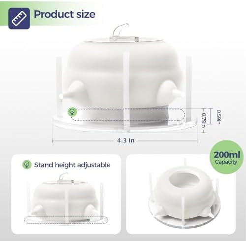 200ml Silicone Multi-Pet Milk Feeder with 4 Nipples(White) - Image 2