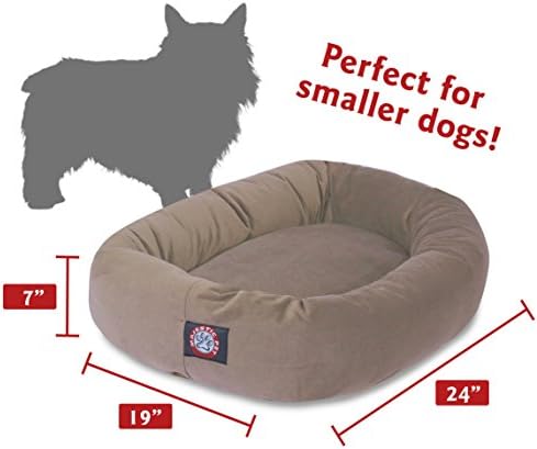 Majestic Pet Suede Calming Dog Bed, 24 Inch Small, Round, Washable, Stone - Image 3