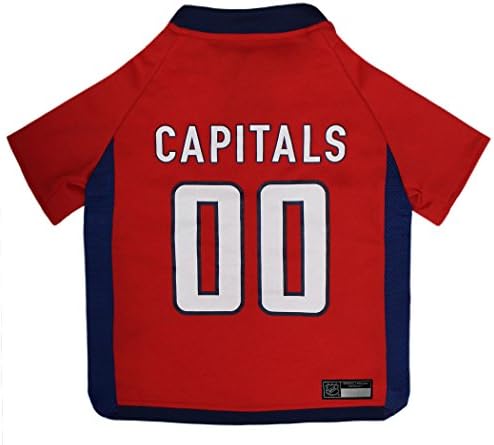 Pets First NHL Pet Jersey - Washington Capitals Dog Jersey, XX-Large. A Premium Big Jersey for Dogs & Cats to Look just Like The Real Hockey Player, Red, XX-Large Pet Jersey Licensed by The NHL by PETSFIRST