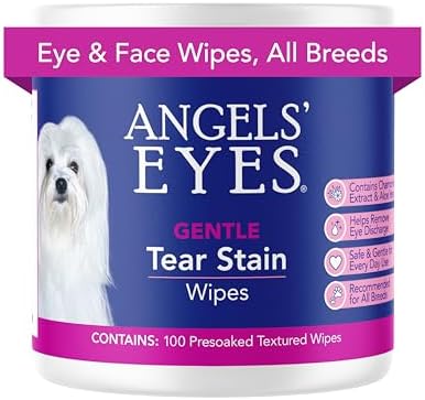 Angels' Eyes Dog & Cat Tear Stain Wipes | Eye Stain Remover Pads 100ct by AngelsEyes