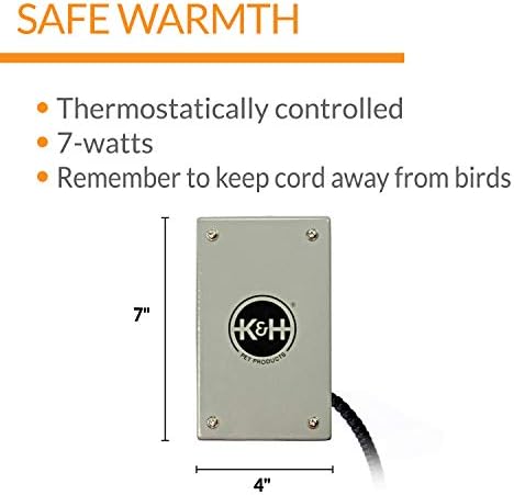 K&H Bird Heater, Snuggle-Up Warmer, Large 7x4in, Low Voltage, Gray - Image 2