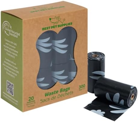 Best Pet Supplies GRS Poop Bags for Dogs - Black, 300 Count, Unscented by BestPetSuppliesLLC