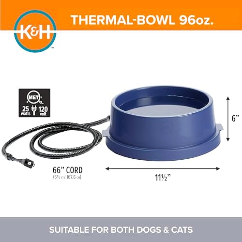 K&H Heated Water Bowl, Thermal-Bowl for Cats & Dogs, Safety Listed, 25W - Image 2