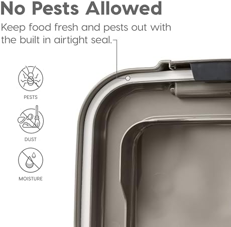IRIS USA Dog Food Storage Container, Up to 30+11 lbs, Gray/Dark Gray - Image 5