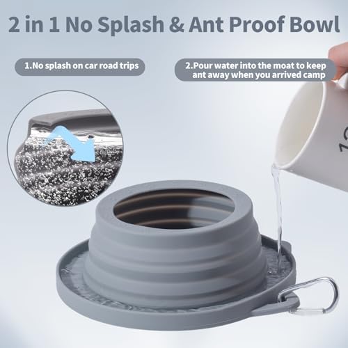 Spill Proof Dog Water Bowl for Car Road Trip, Collapsible Pet Travel Bowl - Image 5