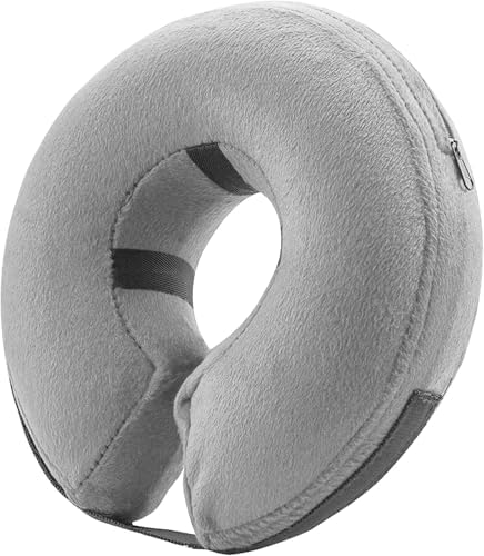 BENCMATE Inflatable Dog Cone Collar Alternative After Surgery Medium+,Grey by BENCMATE