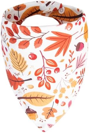 Fall Dog Bandana Colorful Autumn Leaf Scraf, 30-75lbs Large Pets by ICEMOOD