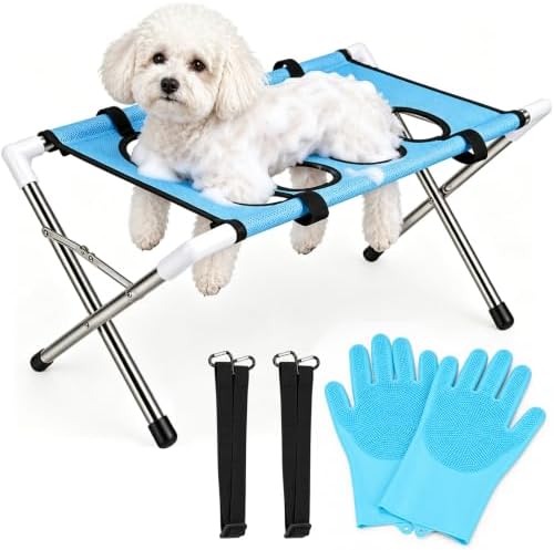 Dog Grooming Hammock Stand, Foldable Pet Bath Holder Sling Shower Chair by Unknown