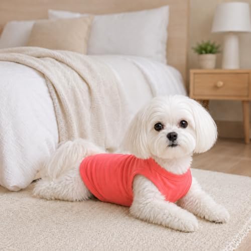 Pet Clothes Dog Clothing Blank T-Shirt Tanks Top Vests for Small Middle Large Size Dogs 100% Cotton Dog Summer Vest Classic (M, Lotus Pink) - Image 6