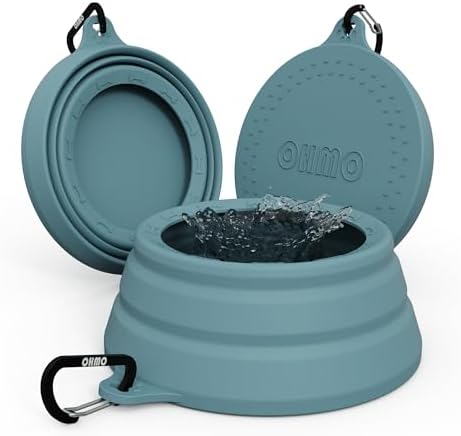 OHMO Spill Proof Collapsible Dog Bowl, 24oz Portable Dog Water Bowl by OHMO