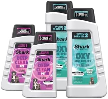 Shark StainStriker Pet Bundle for All StainStriker Portable Carpet Cleaners, Includes 32oz OXY Multiplier formula and 16oz Deep Clean Pet formula, PXCPBUNDLE (Pack of 4) by Shark
