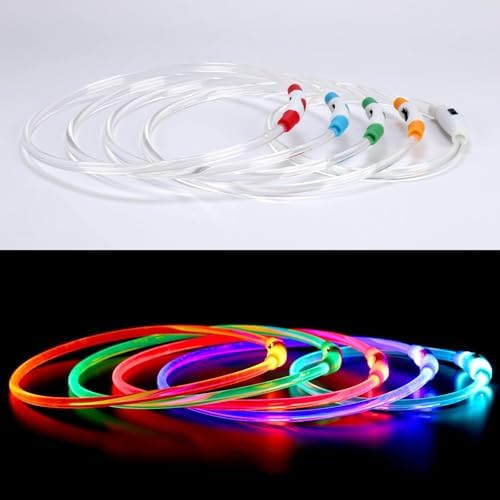 LED Dog Collar, Cut-to-Fit Light Up Dog Collar Protection for Night Walking, IP67 Waterproof USB Rechargeable Glowing Pet Collar, High Visibility Super Bright Flash Safety Lights for S/M/L Dogs (PINK) - Image 5