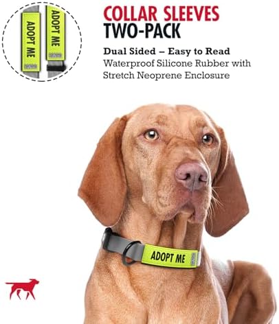 Waterproof Dog Collar Sleeve, Adopt Me Message Wrap, Standard, 2-Pack - Image 4