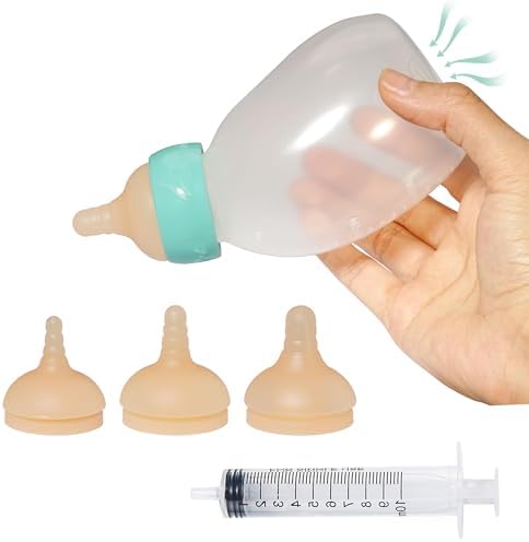 Doggiema Puppy Feeder Bottle, Silicone Feeding Nipple and Syringes by Doggiema