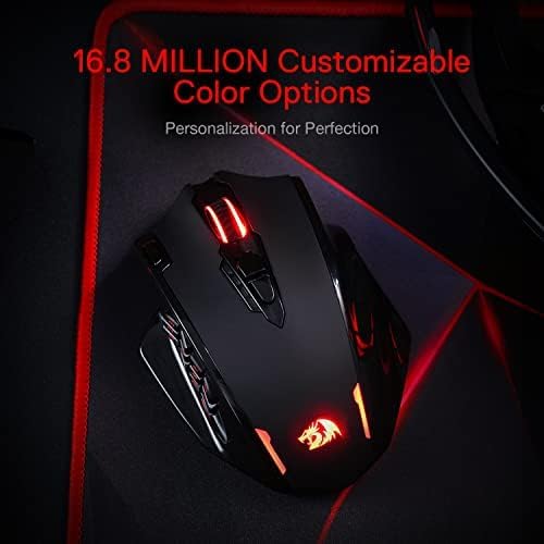 Redragon M913 Wireless RGB MMO Gaming Mouse 16000 DPI Remapping Keys | Cable-Free 0 Delay Dedicated for FPS Gamers, Redefine Keybinding Macro, Vibing Backlight, Ergonomic Grip Body Comfort - Image 3