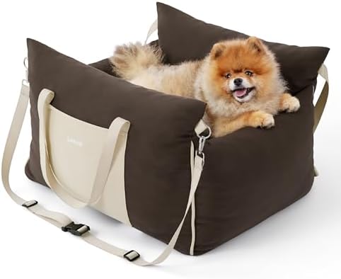 Lesure Dog Car Seat for Small Dogs,Booster Car Bed for Puppy Under 25lbs by Lesure