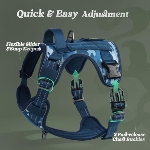 rabbitgoo Tactical Dog Harness for Small Dogs, No Pull Service Pet Vest - Image 2
