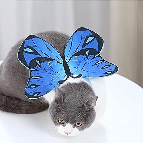 Cat Dog Butterfly Costume Wings for Halloween Party Decoration, Halloween Dog Cat Costume, Puppy Cat Dress Up Accessories (Blue) - Image 4