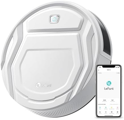 Lefant Robot Vacuum Cleaner, Strong Suction, 120 Mins Runtime, Slim, Low Noise, Automatic Self-Charging, Wi-Fi/App/Alexa Control, Ideal for Pet Hair Hard Floor and Daily Cleaning, M210 by Lefant