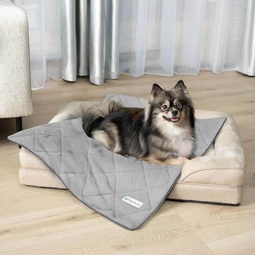PetAmi Cooling Dog Blanket Lightweight for Small Pet Cat, 24x32, Light Grey - Image 2