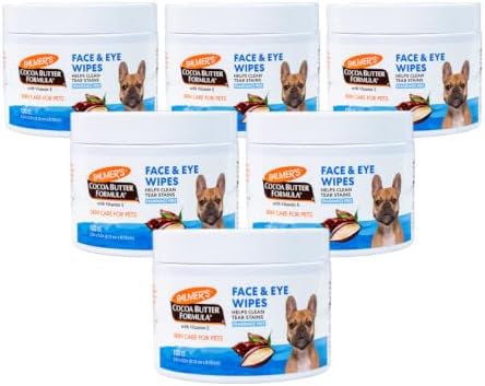 Palmer's for Pets Face and Eye Dog Wipes, Unscented, 100 Count, 6-Pack by Palmers