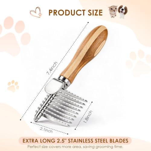 Pet Dematting and Deshedding Comb for Long & Short Dogs and Cats - Image 6