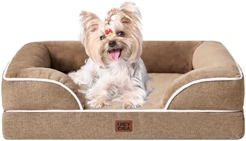 EHEYCIGA Orthopedic Small Dog Bed, Waterproof Memory Foam Washable Pet Beds by EHEYCIGA