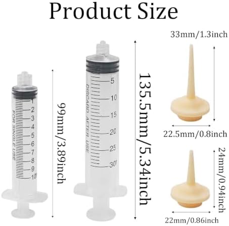 Pet Feeding Syringe with Soft Silicone Nipples, Newborn Nursing Feeder for Kittens, Puppies, Rabbits, Small Animals(10ml+30ml+2 Nipples) - Image 2