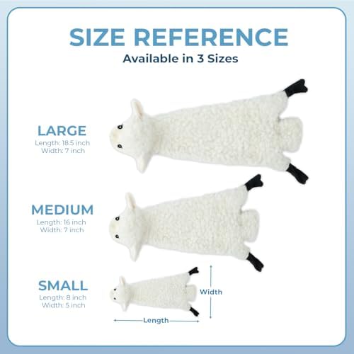 Best Pet Supplies 2-in-1 Stuffless Squeaky Dog Toy - zSheep, Cow, Large - Image 5