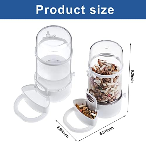2 Packs Pet Feeder and Waterer, Self Dispensing Automatic Hamster Feeder, Food and Water Dispenser Set,Small Animal Dog Cat Pet Food Bowl, for Dogs Cats Pets Animals, 16x14cm, Blue (Clean) - Image 2