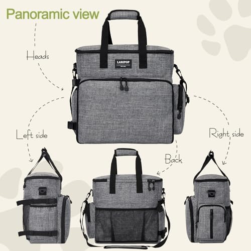 LARIPOP Dog Travel Bag Airline Friendly for Small Medium Large Dogs, Pet Travel Organizer with Collapsible Bowls Food Containers Mat, Waterproof Portable Tote for Dog Outdoor Travel - Image 3