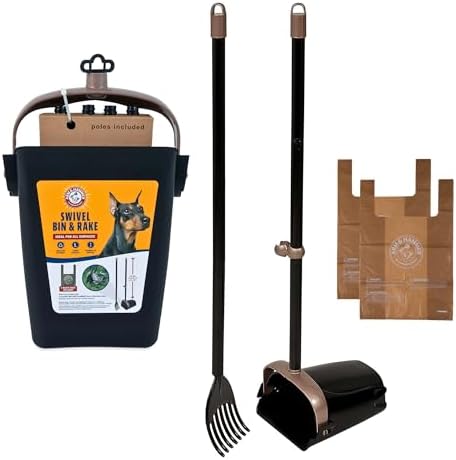 Arm & Hammer Swivel Bin & Rake Dog Pooper Scooper, Includes 2 Waste Bags by ARMHAMMER