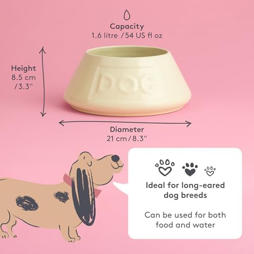 Mason Cash Non-Tip Dog Bowl - 21 cm, 1.6 L Cream Ceramic Food & Water Dish - Image 5