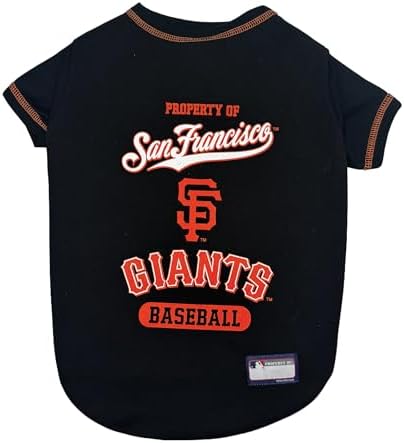 MLB SAN Francisco Giants Dog T-Shirt, Medium. - Licensed Shirt for Pets Team Colored with Team Logos. - Premium Stretchable Materials for The Comfort of Your Dog & cat. by PETSFIRST