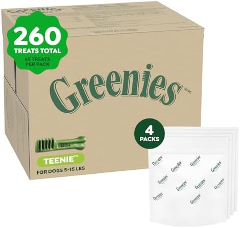 Greenies Teenie Original Natural Dental Dog Treats, Chicken, 65 Count, 4pk by GREENIES