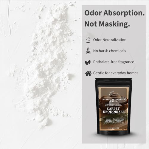 Lapew Mahogany Coconut Dream Carpet Deodorizer Powder - Pet Safe Freshener for Vacuuming | Scented Odor Eliminator for Home | 16 oz - Image 3