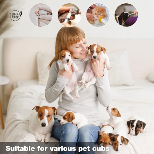Newborn Pet Feeding Kit, 100ml Small Animal Nursing Bottle with BPA-Free Nipple, Oral Syringe, Measuring Cup & Cleaning Brush for Kittens, Puppies, Rabbits, Squirrels | Safe Hygienic Milk Feeder Set - Image 6